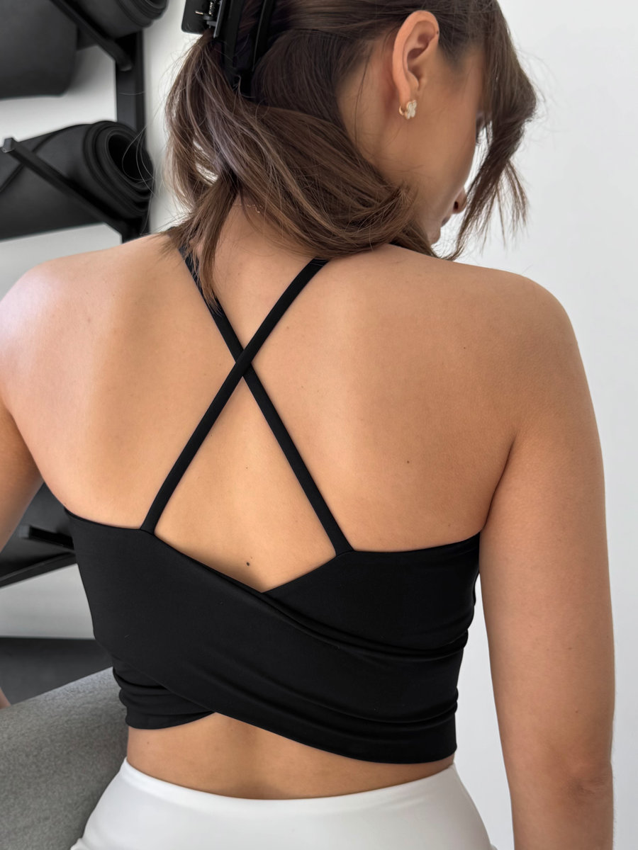 Спортивный удлиненный топ Back Cross (Без застежки)