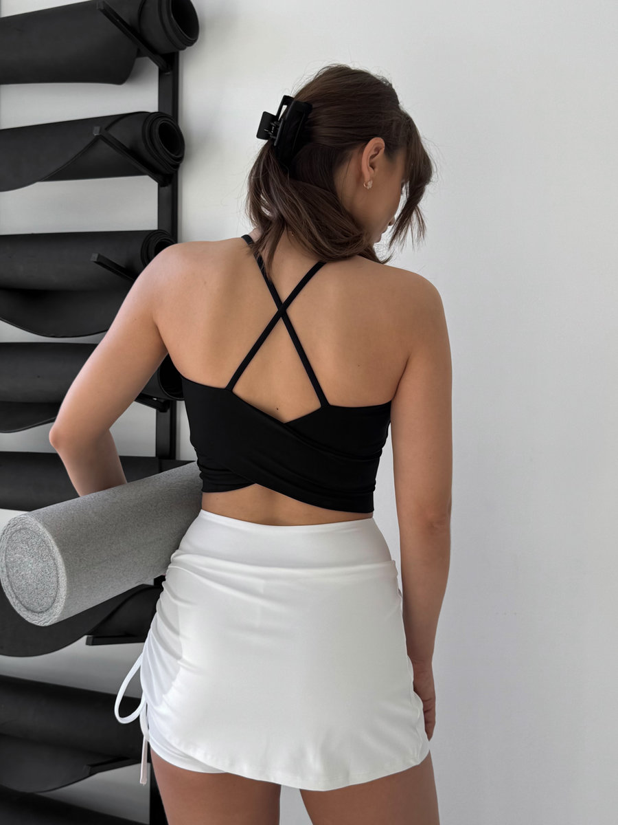 Спортивный удлиненный топ Back Cross (Без застежки)