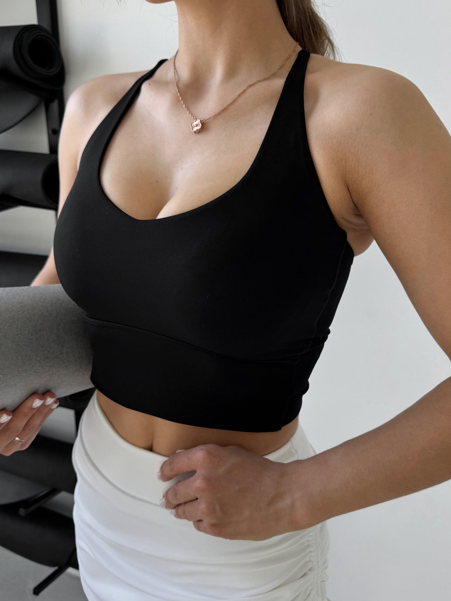 Спортивный удлиненный топ Back Cross (Без застежки)