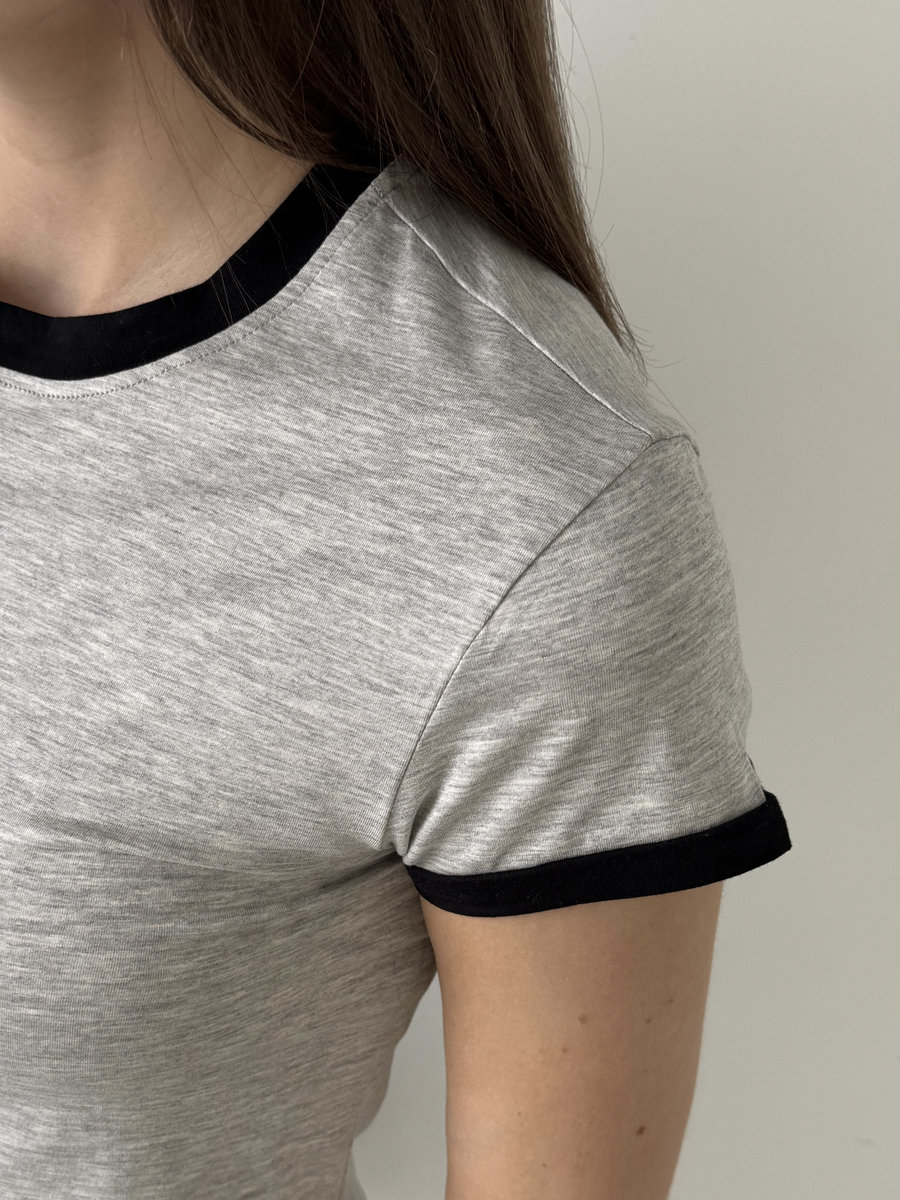 Спортивная футболка c контрастными рукавами и горловиной Contrast Trim Tee