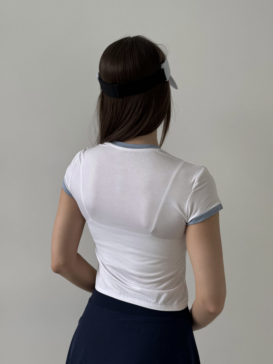 Спортивная футболка c контрастными рукавами и горловиной Contrast Trim Tee