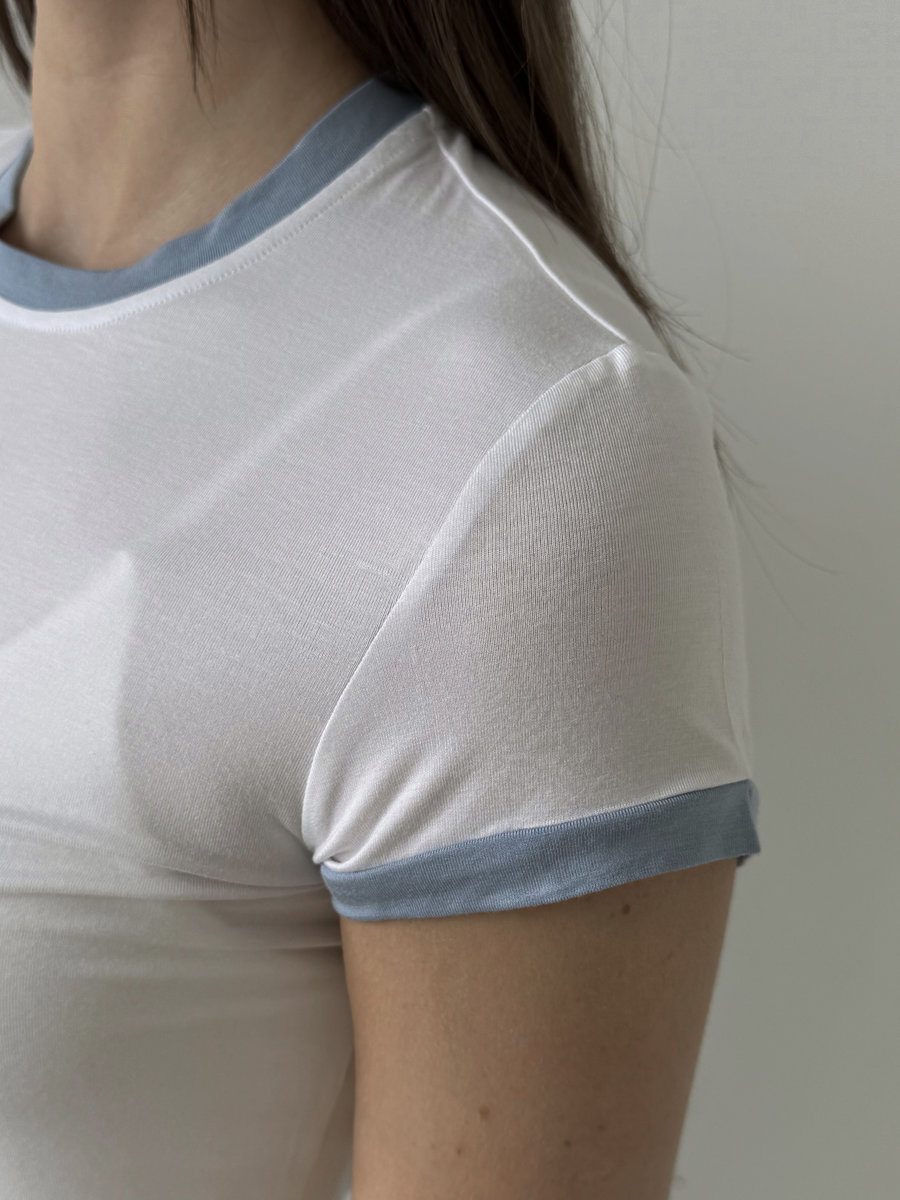 Спортивная футболка c контрастными рукавами и горловиной Contrast Trim Tee