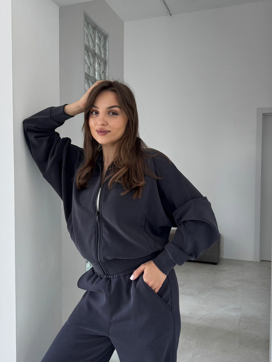 Толстовка на молнии Soft Comfort с воротником-стойкой из модала