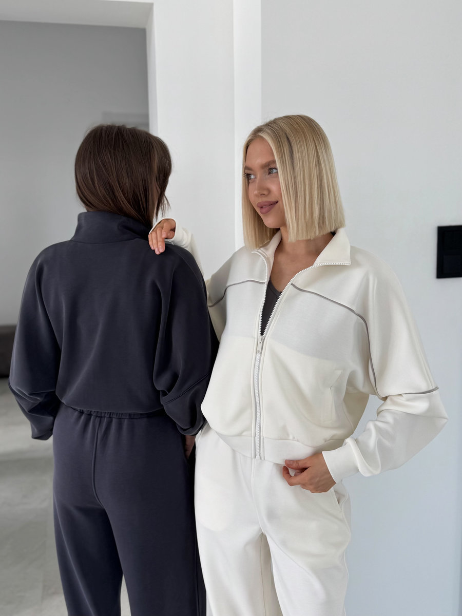 Толстовка на молнии Soft Comfort с воротником-стойкой из модала