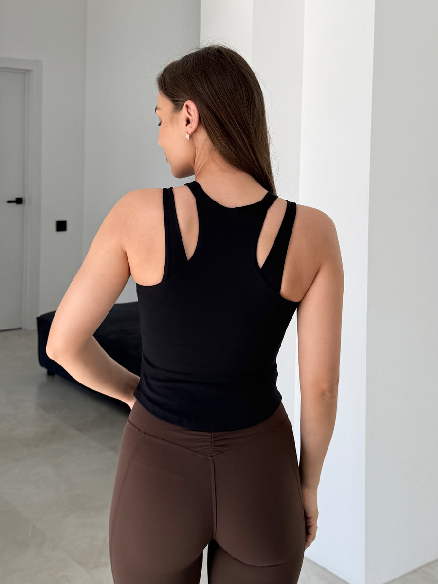 Майка-топ с раздвоенными бретелями Split Drape Bra