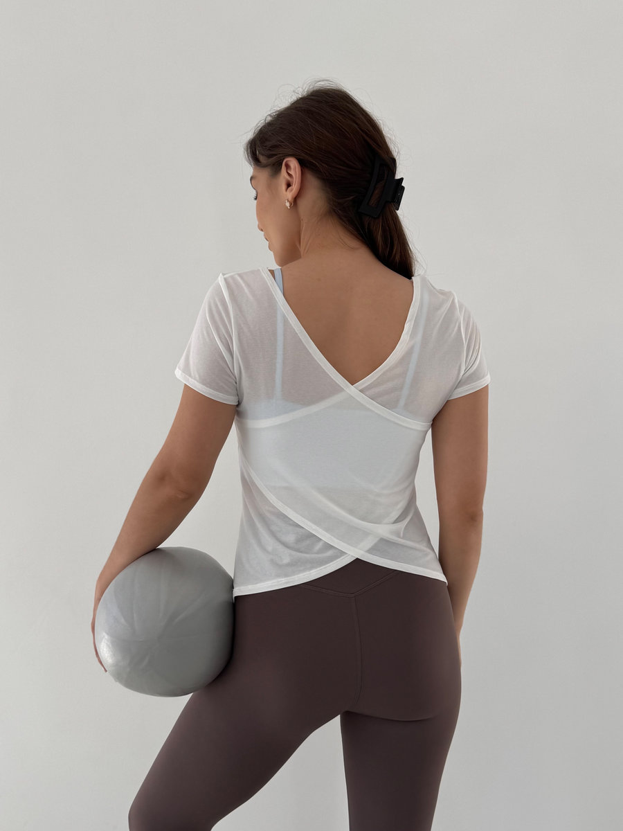 Футболка полупрозрачная с перекрестной спиной Breathable Cross