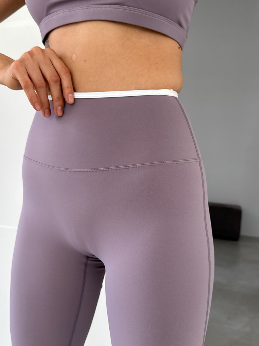 Леггинсы-клеши с поясом контрастного цвета Contrast Flare (Высокая посадка)