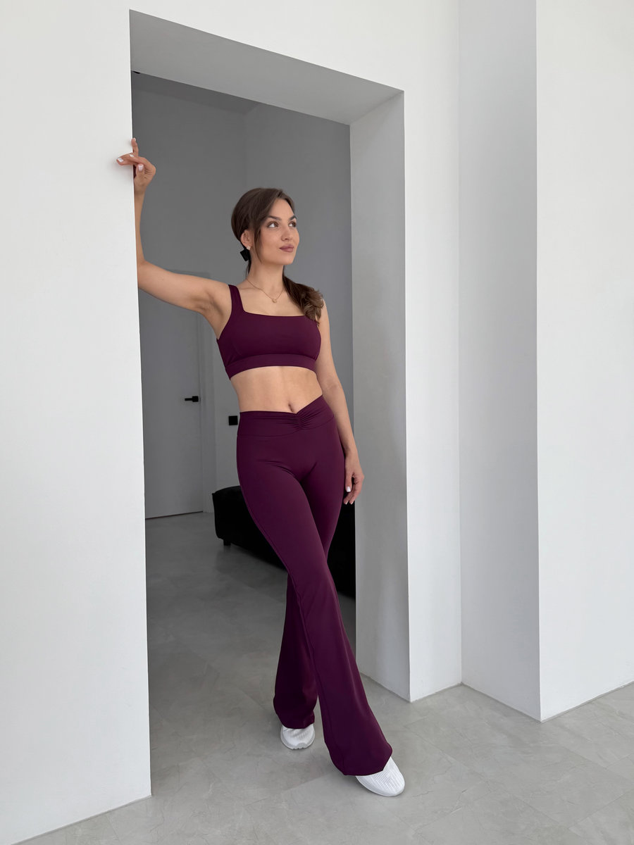 Леггинсы-клеш с акцентной сборкой спереди