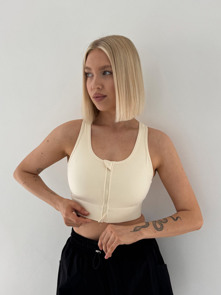 Спортивный бюстгальтер с молнией на груди Lockdown Zip