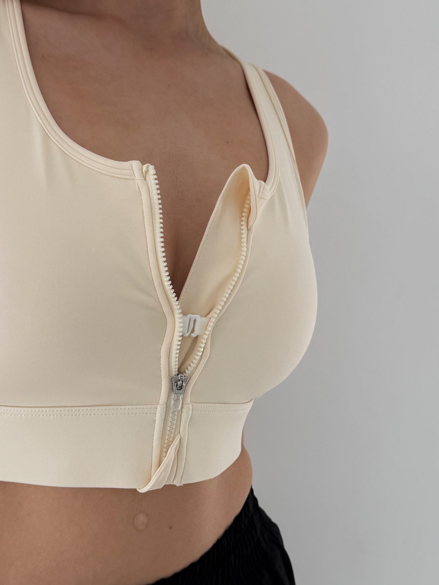 Спортивный бюстгальтер с молнией на груди Lockdown Zip