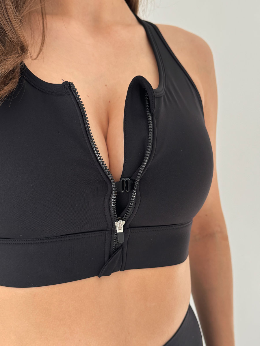 Спортивный бюстгальтер с молнией на груди Lockdown Zip