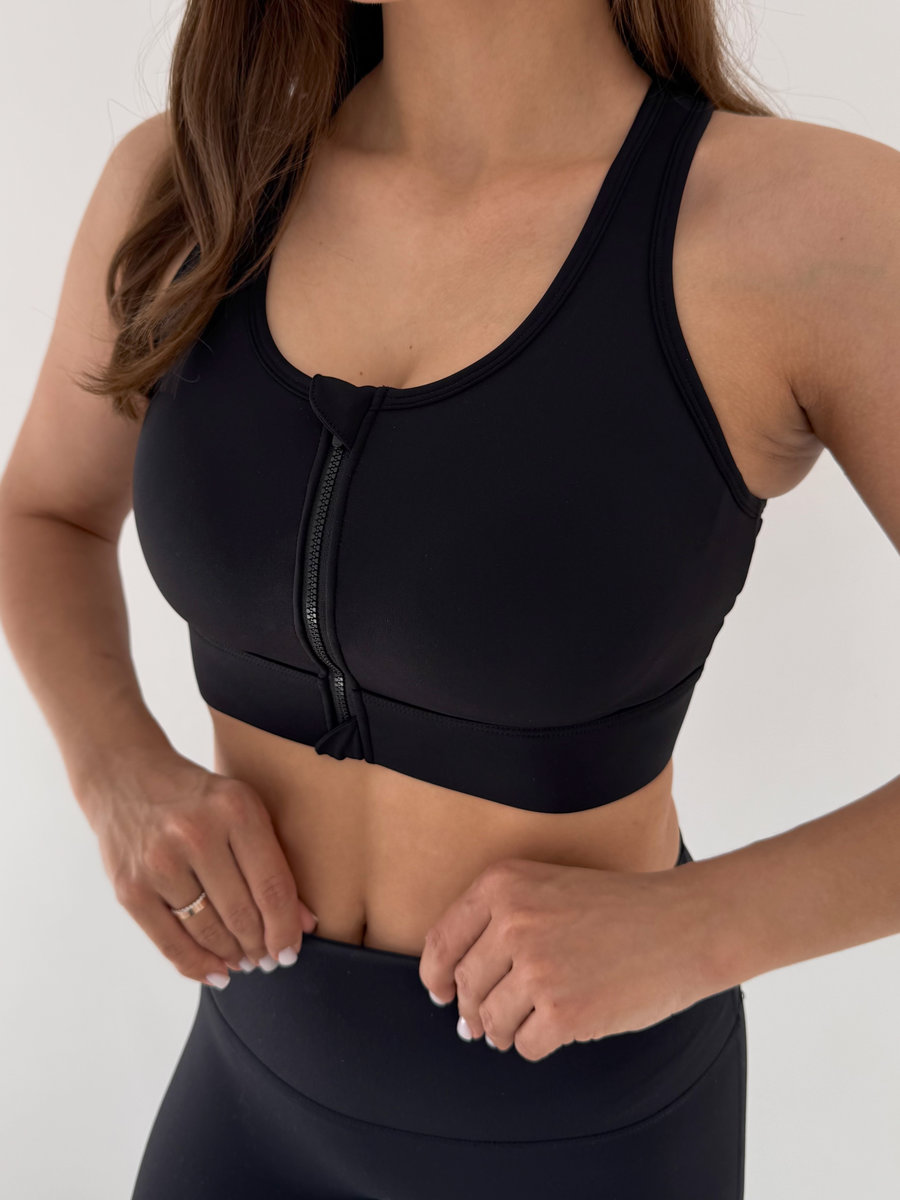 Спортивный бюстгальтер с молнией на груди Lockdown Zip