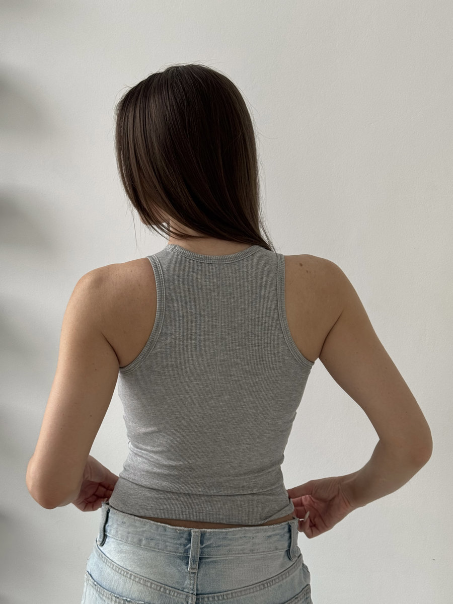 Майка в рубчик из модала Modal Rib Long Top