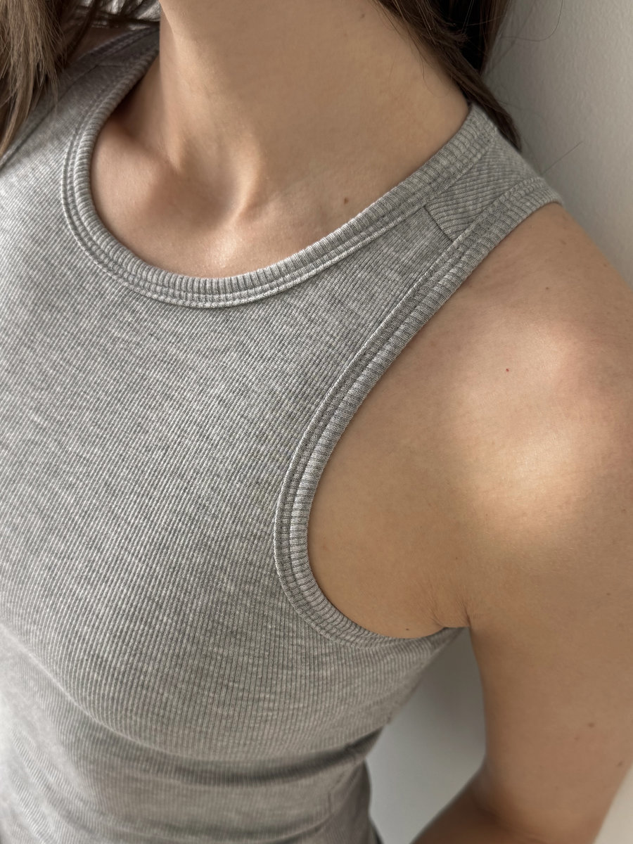 Майка в рубчик из модала Modal Rib Long Top
