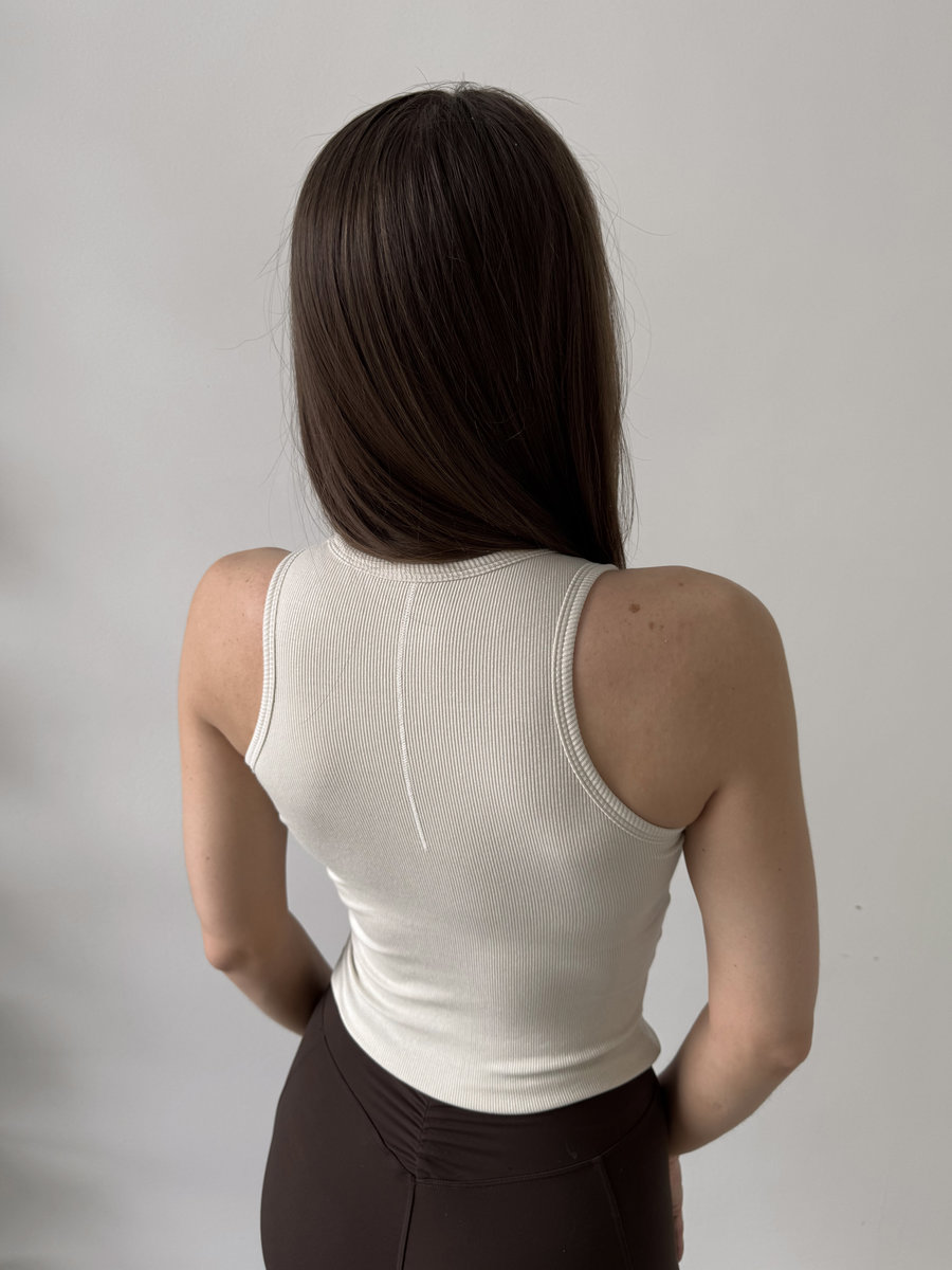 Майка в рубчик из модала Modal Rib Long Top