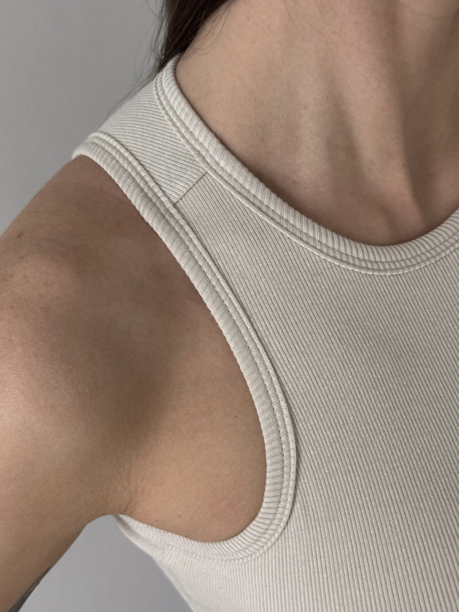 Майка в рубчик из модала Modal Rib Long Top