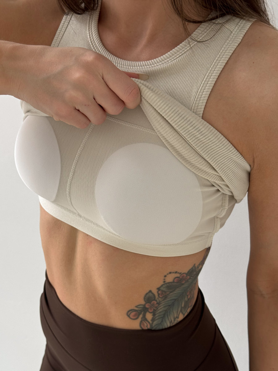 Майка в рубчик из модала Modal Rib Long Top