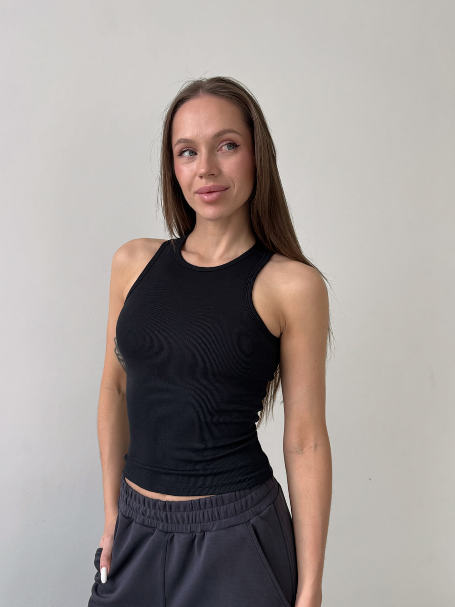 Майка в рубчик из модала Modal Rib Long Top