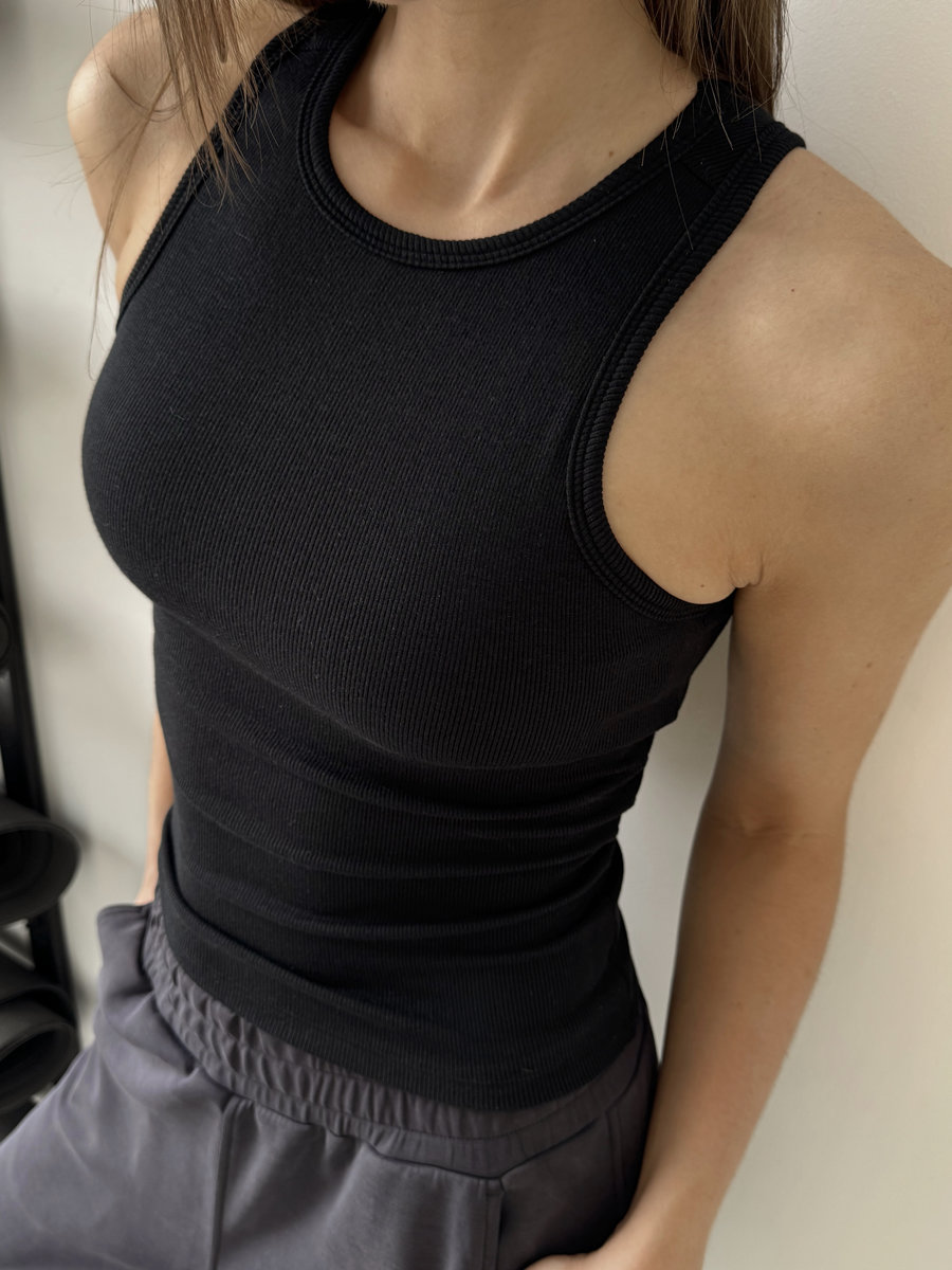 Майка в рубчик из модала Modal Rib Long Top