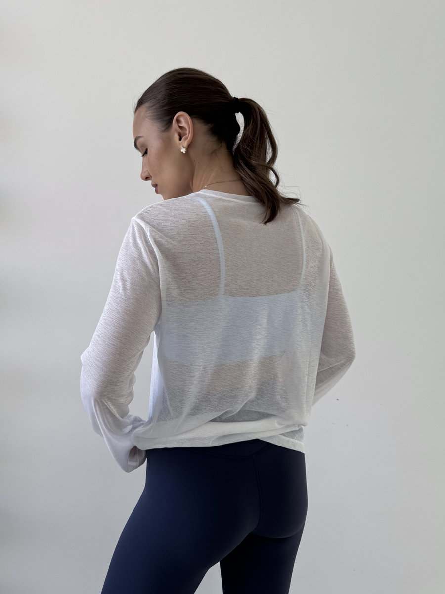 Лонгслив полупрозрачный с пуговицами спереди Sheer Breeze