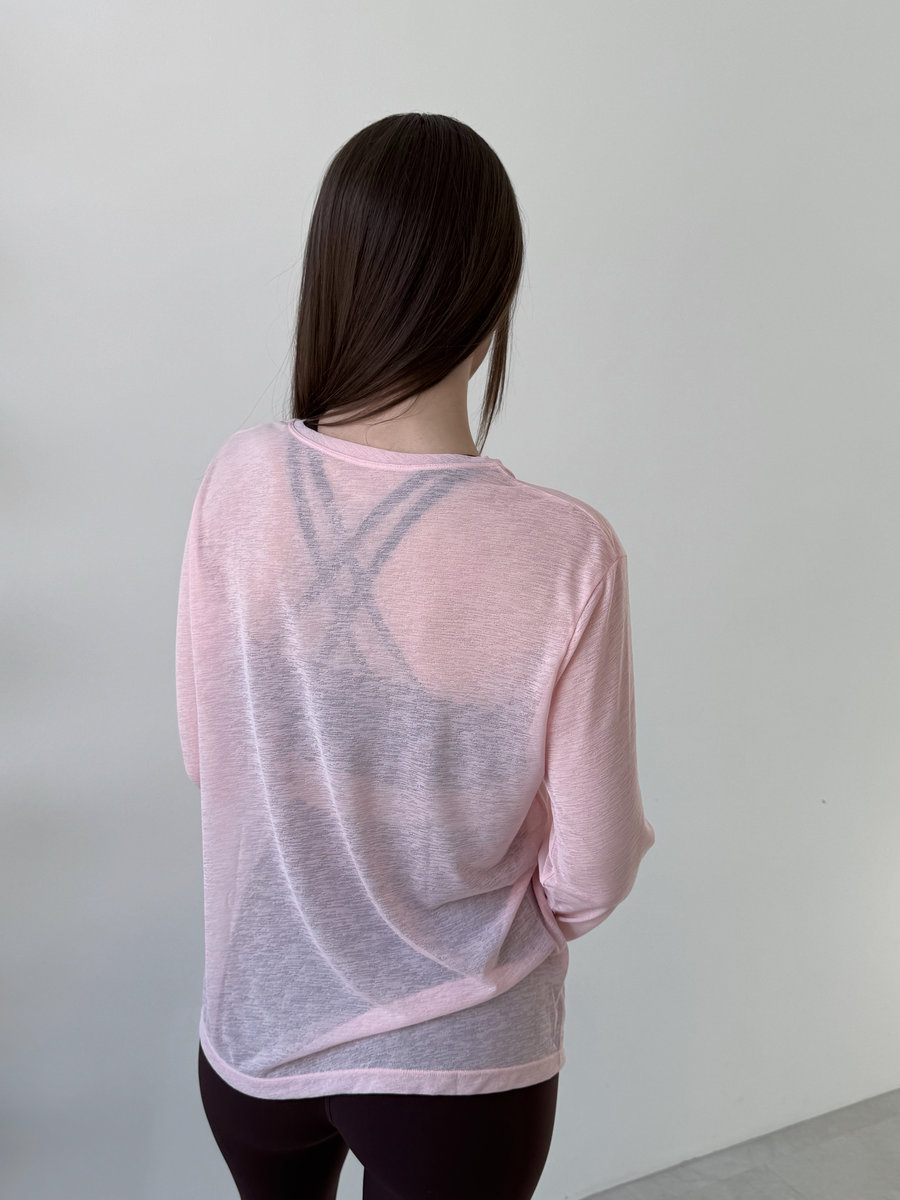 Лонгслив полупрозрачный с пуговицами спереди Sheer Breeze