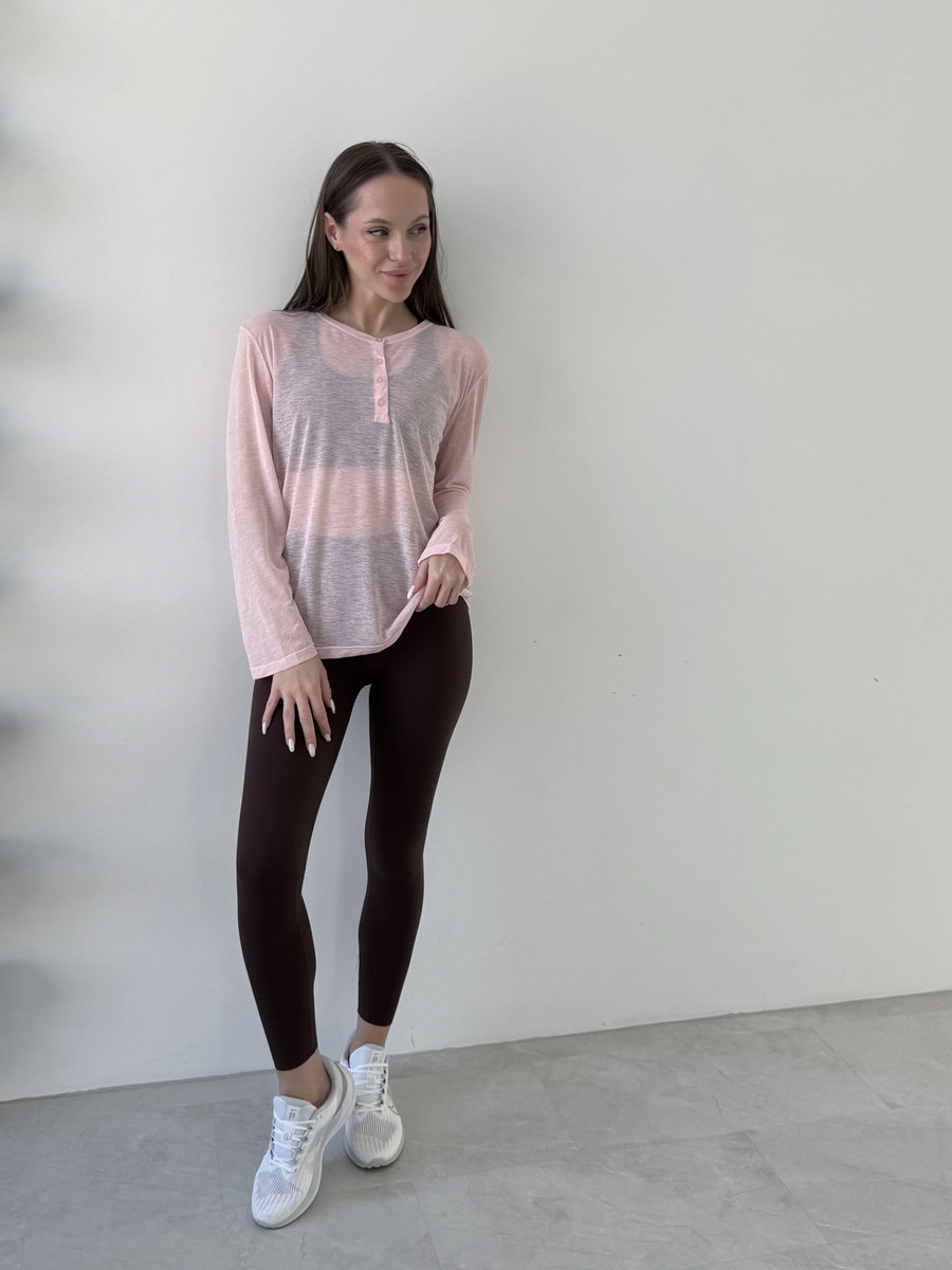 Лонгслив полупрозрачный с пуговицами спереди Sheer Breeze