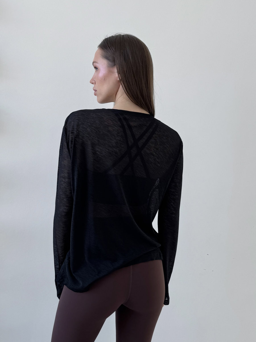 Лонгслив полупрозрачный с пуговицами спереди Sheer Breeze