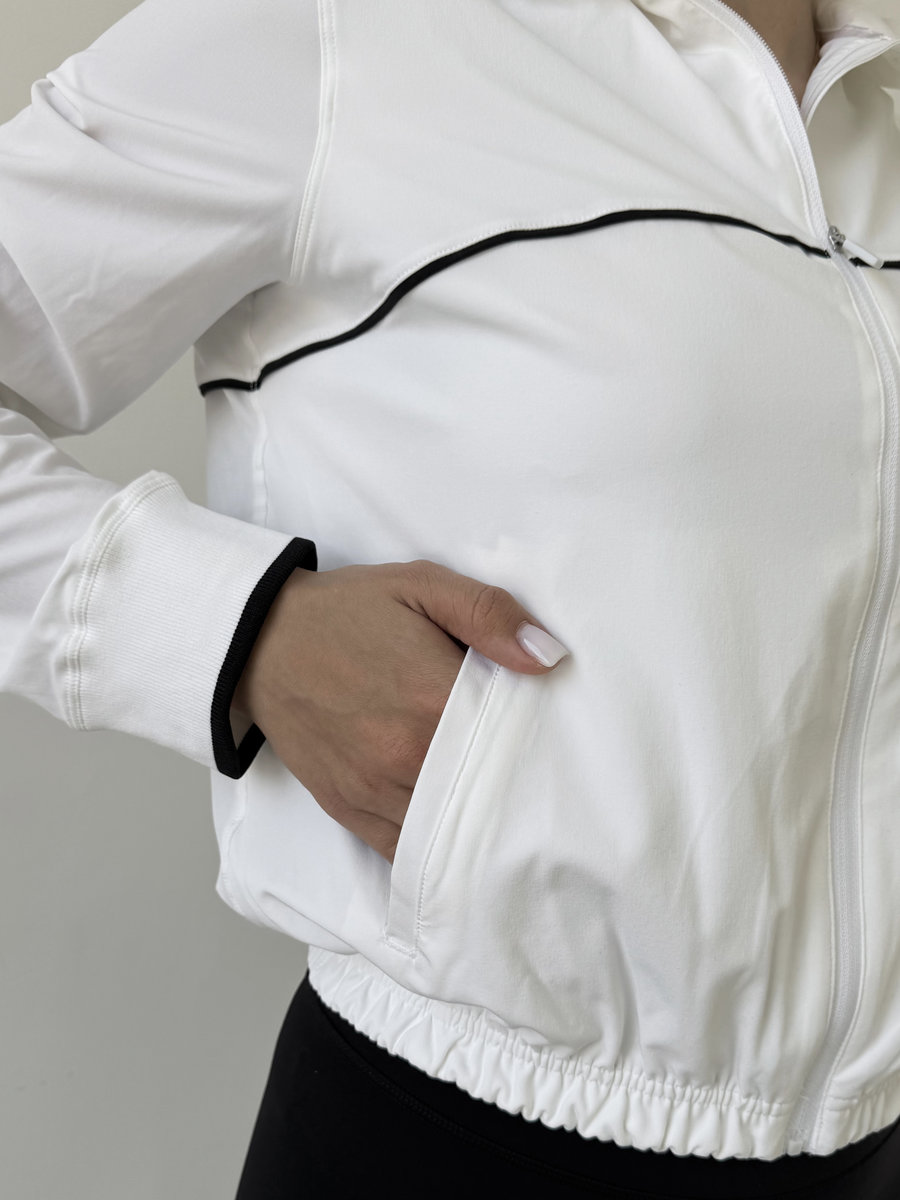 Ветровка на молнии с воротником-стойкой Contrast Line