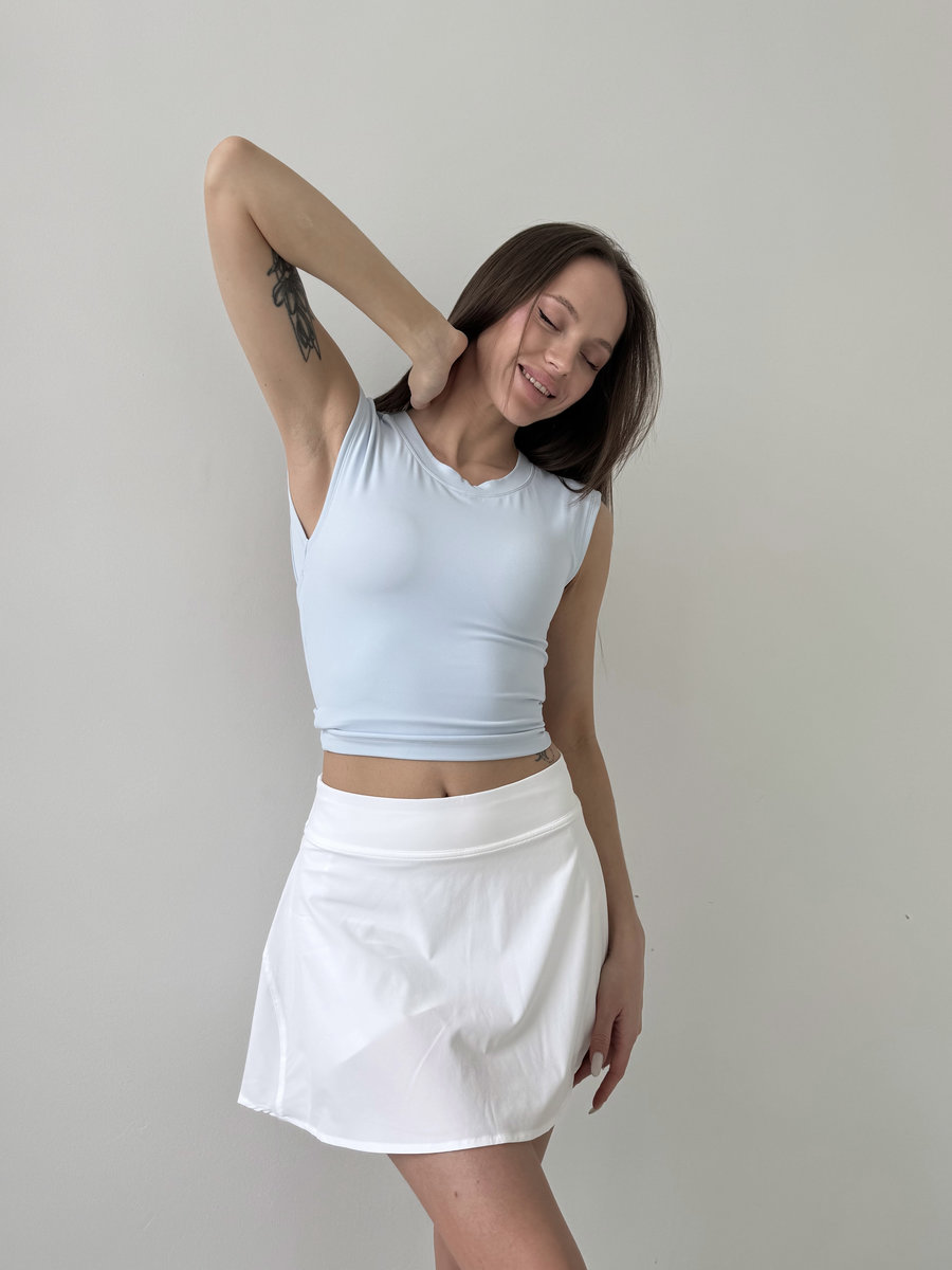 Футболка-топ укороченная облегающая с открытой спиной Open Back Twist Top