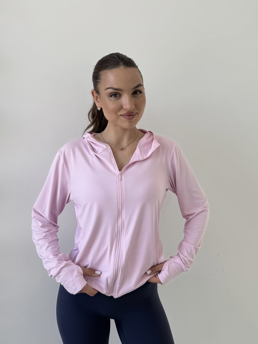 Ветровка на молнии с капюшоном из фактурной ткани IceCool