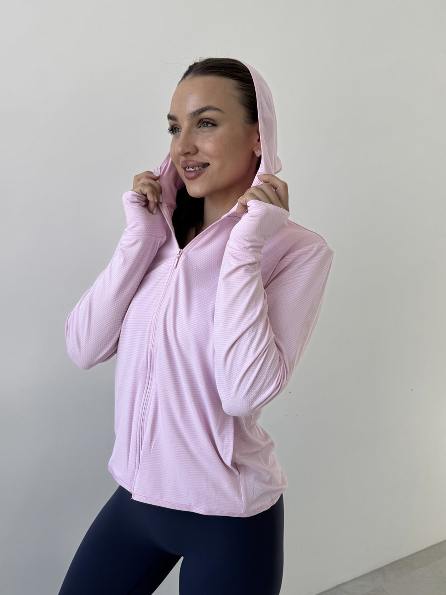 Ветровка на молнии с капюшоном из фактурной ткани IceCool