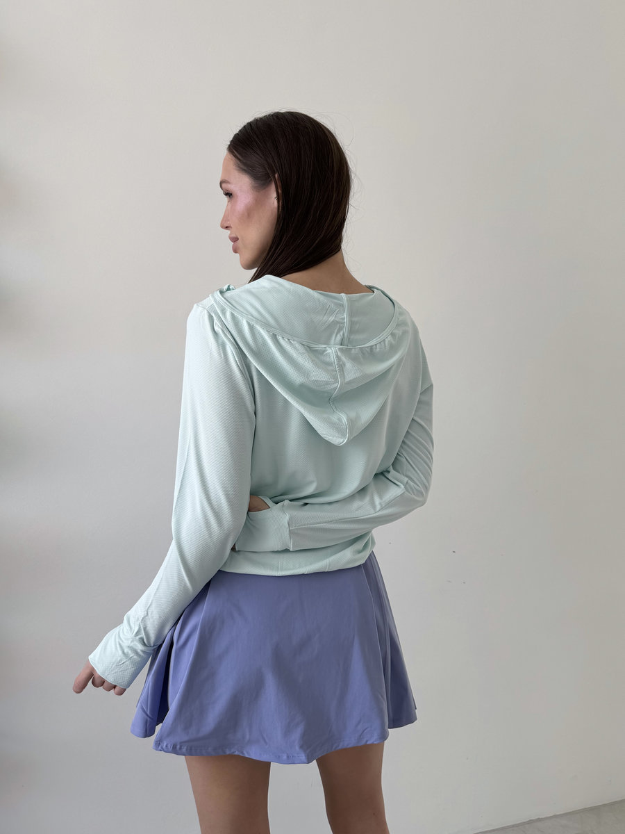 Ветровка на молнии с капюшоном из фактурной ткани IceCool