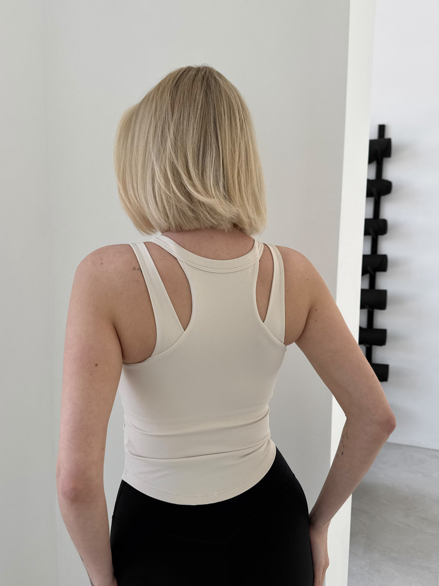 Майка-топ с раздвоенными бретелями Split Drape Bra