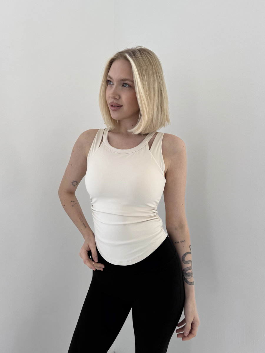 Майка-топ с раздвоенными бретелями Split Drape Bra