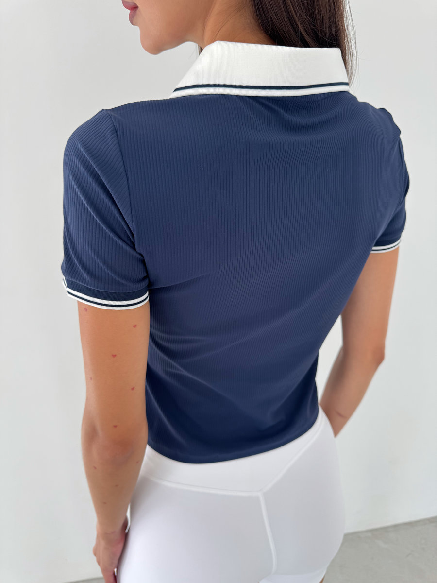 Поло с V-разрезом на груди и контрастным вортником V-Neck Contrast Polo