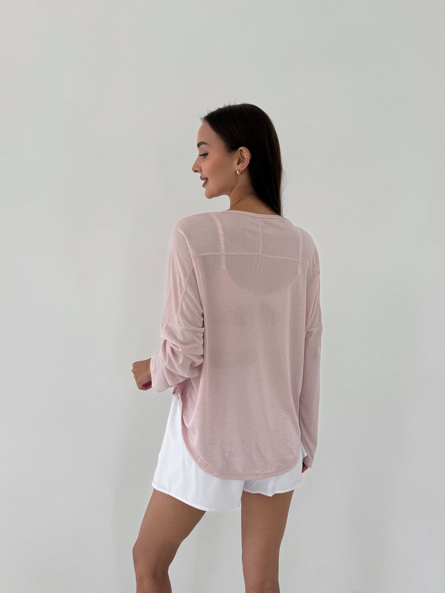 Лонгслив полупрозрачный со сборкой спереди Sheer Gather