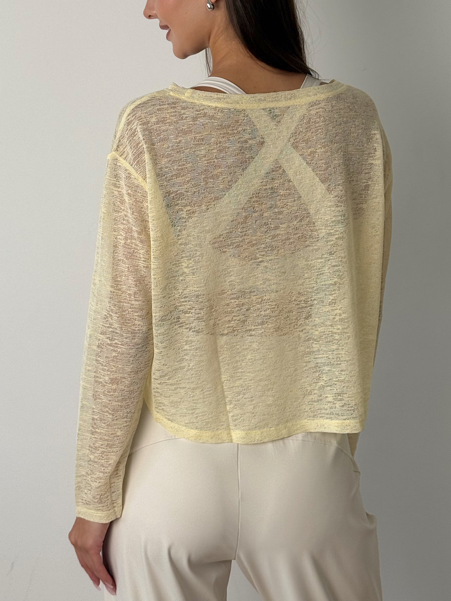 Укороченный лонгслив Sheer Breeze из прозрачной ткани